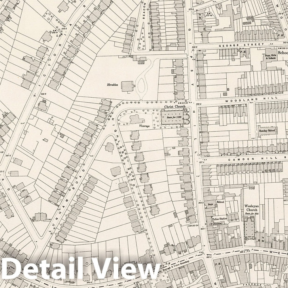 Historic Map : London (England), City Atlas Map, London Sheet XV.26 1895 - Vintage Wall Art