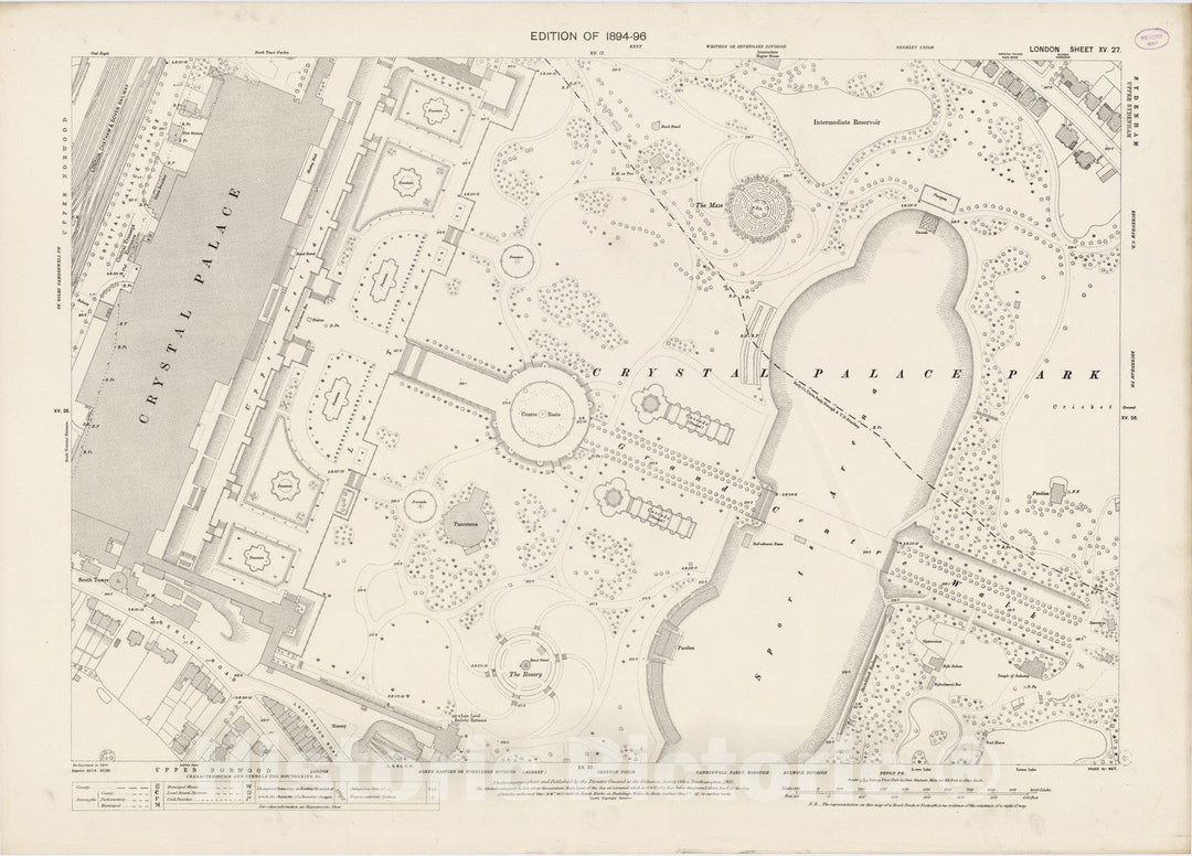 Historic Map : London (England), City Atlas Map, London Sheet XV.27 1895 - Vintage Wall Art