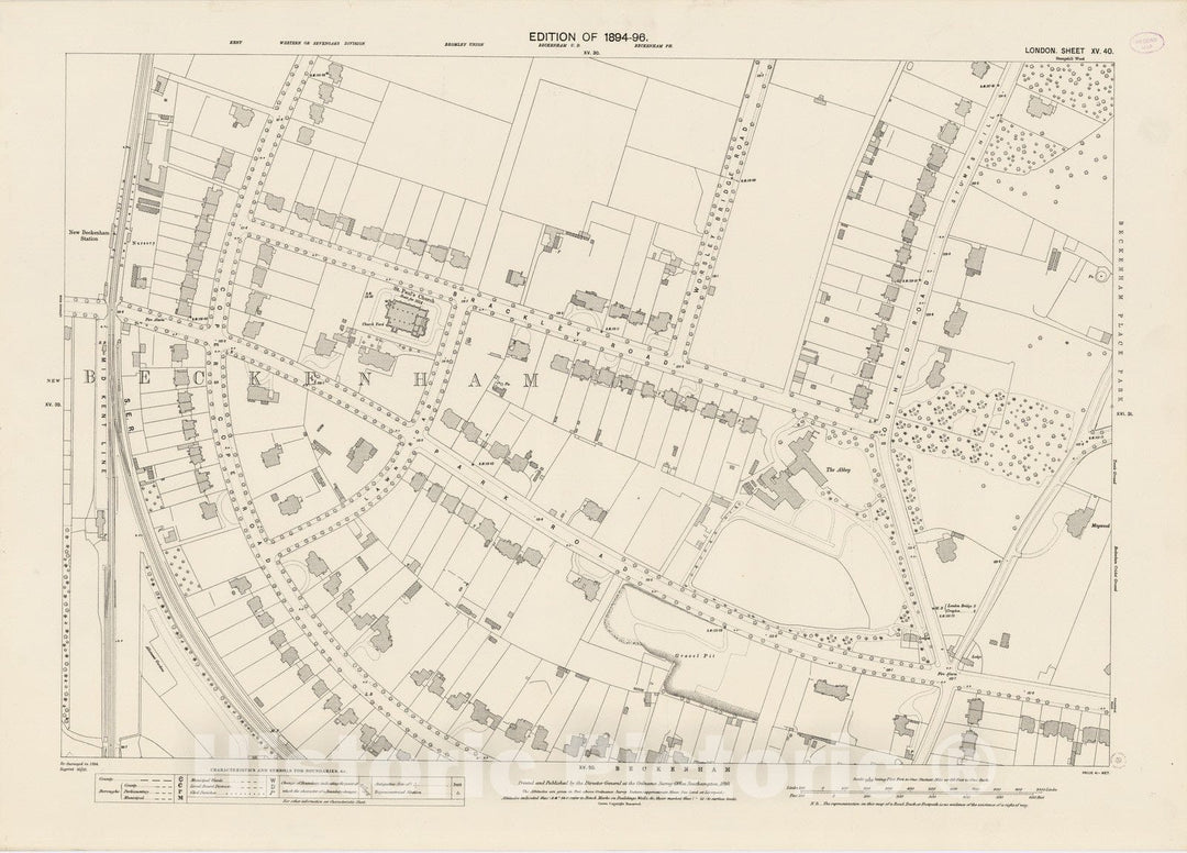 Historic Map : London (England), City Atlas Map, London Sheet XV.40 1895 - Vintage Wall Art