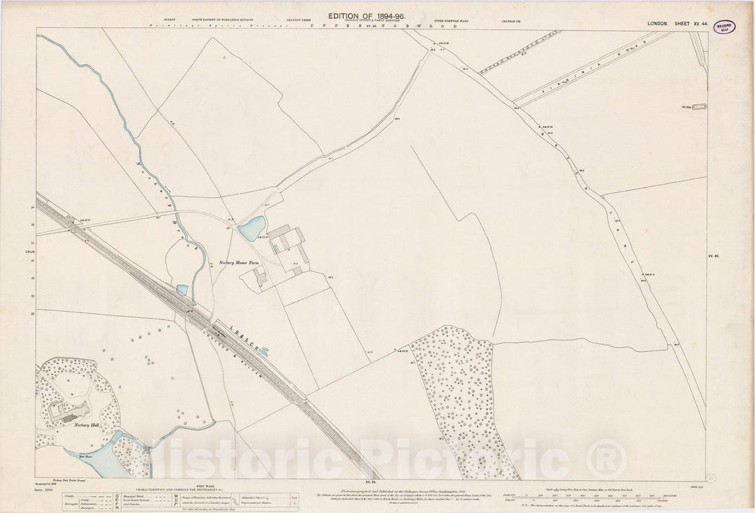 Historic Map : London (England), City Atlas Map, London Sheet XV.44 1895 - Vintage Wall Art