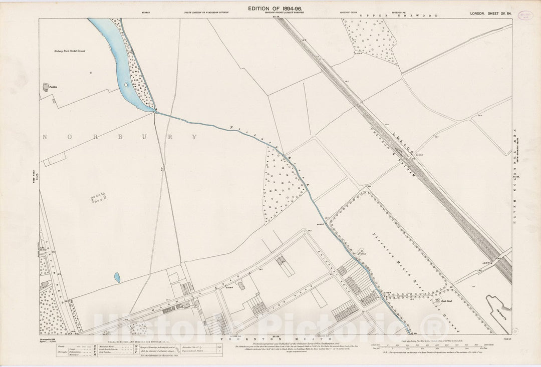 Historic Map : London (England), City Atlas Map, London Sheet XV.54 1895 - Vintage Wall Art