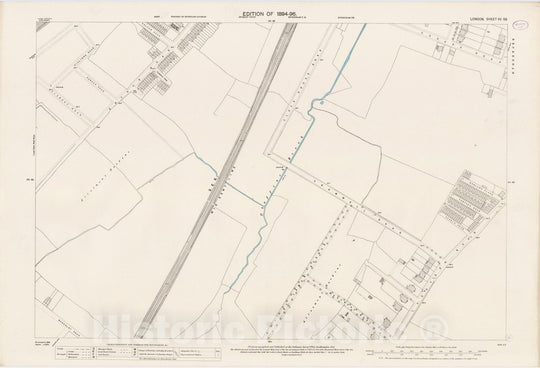 Historic Wall Map : London (England), City Atlas Map, London Sheet XV.59 1895 - Vintage Wall Art