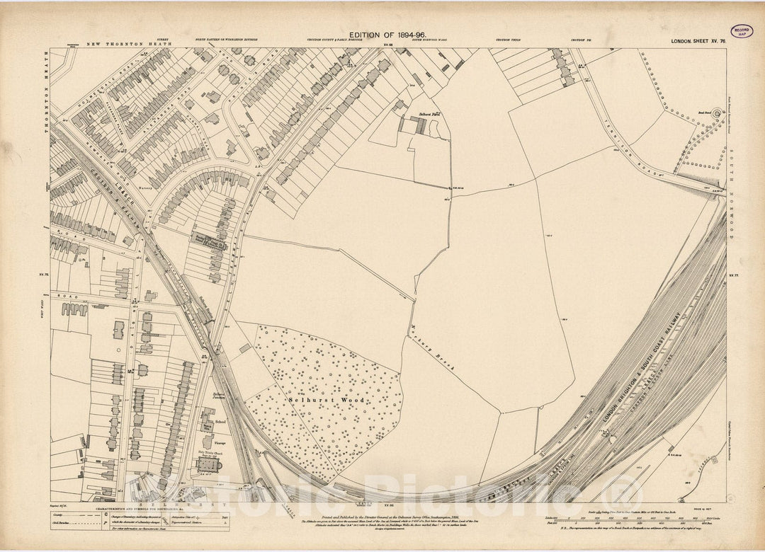 Historic Map : London (England), City Atlas Map, London Sheet XV.76 1896 - Vintage Wall Art