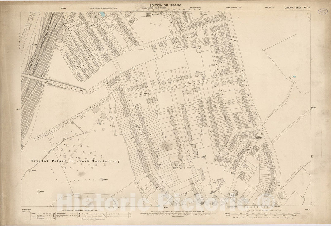 Historic Map : London (England), City Atlas Map, London Sheet XV.77 1895 - Vintage Wall Art