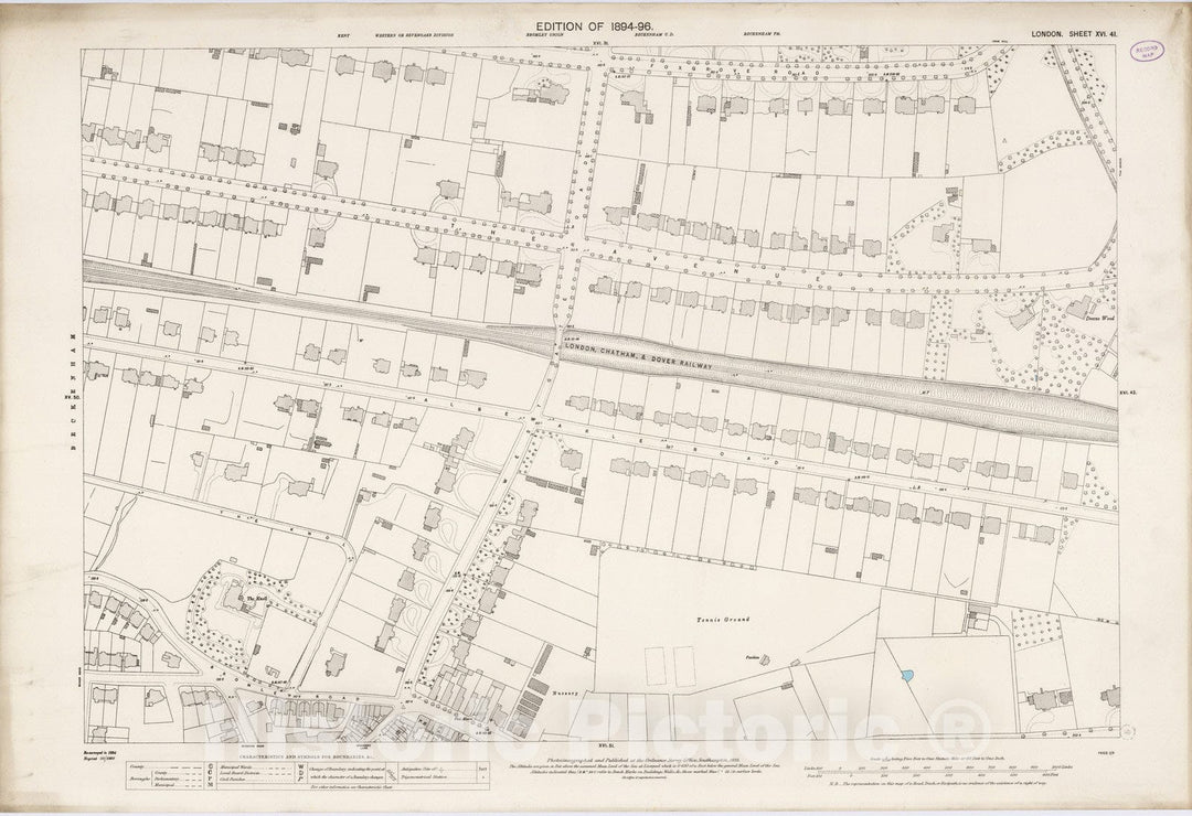 Historic Map : London (England), City Atlas Map, London Sheet XVI.41 1895 - Vintage Wall Art