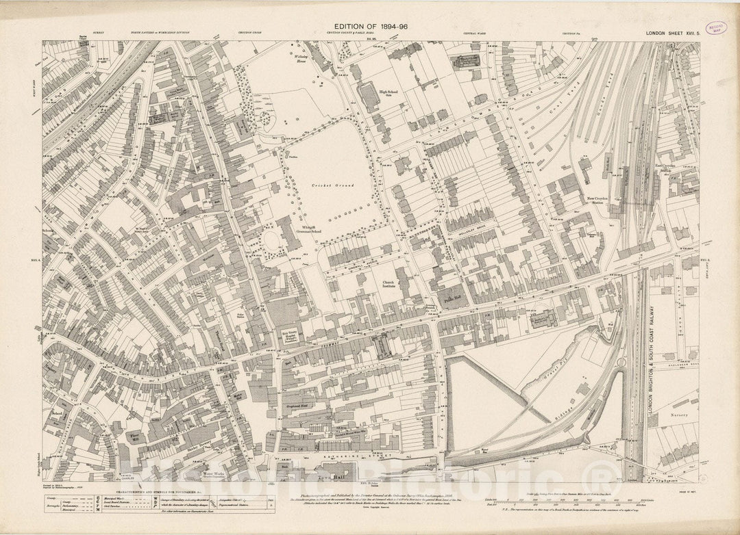 Historic Map : London (England), City Atlas Map, London Sheet XVII.5 1896 - Vintage Wall Art