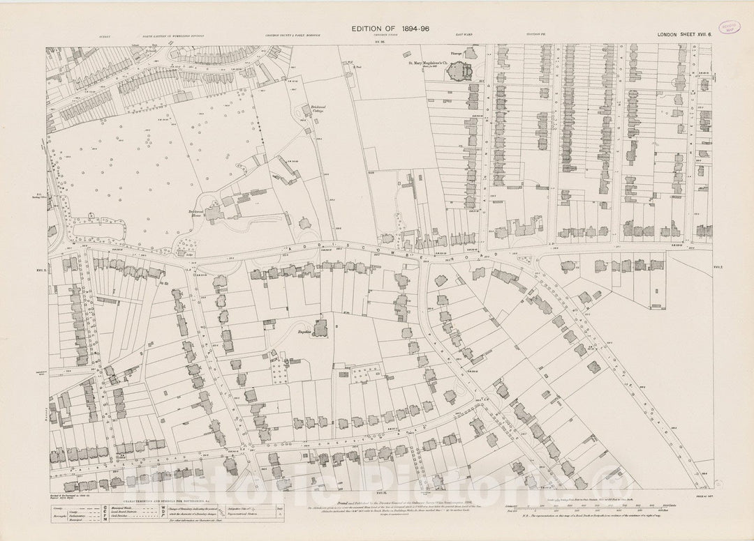 Historic Map : London (England), City Atlas Map, London Sheet XVII.6 1896 - Vintage Wall Art