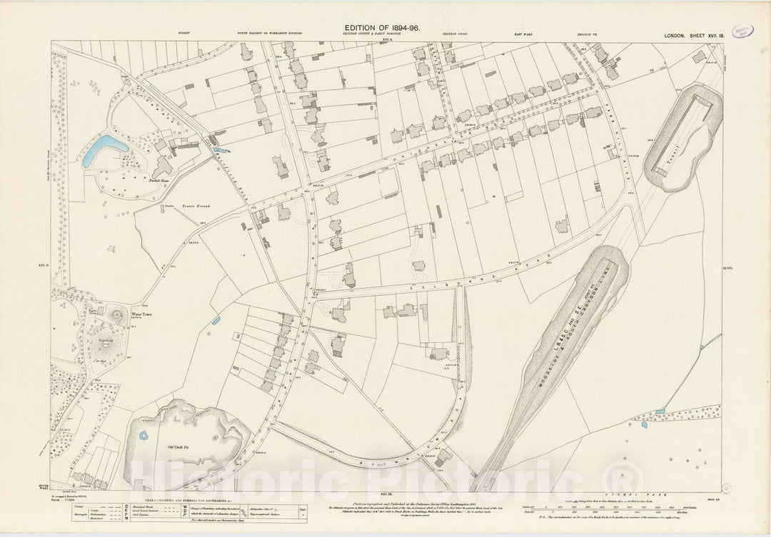 Historic Map : London (England), City Atlas Map, London Sheet XVII.16 1895 - Vintage Wall Art