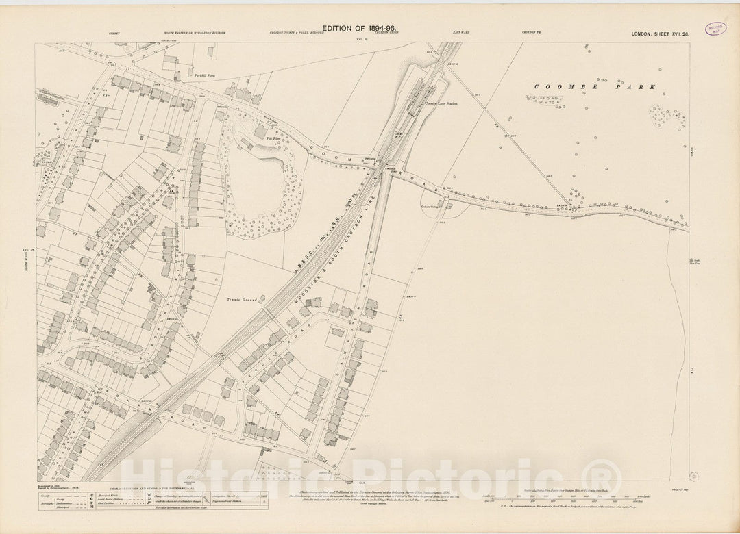 Historic Map : London (England), City Atlas Map, London Sheet XVII.26 1896 - Vintage Wall Art