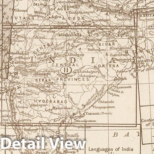 Historic Wall Map : Index Map: India - Western Section. Index to Section Maps of India, 1923 - Vintage Wall Art