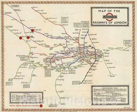 Historic Map : Map of the Underground Railways of London, 1923 v1