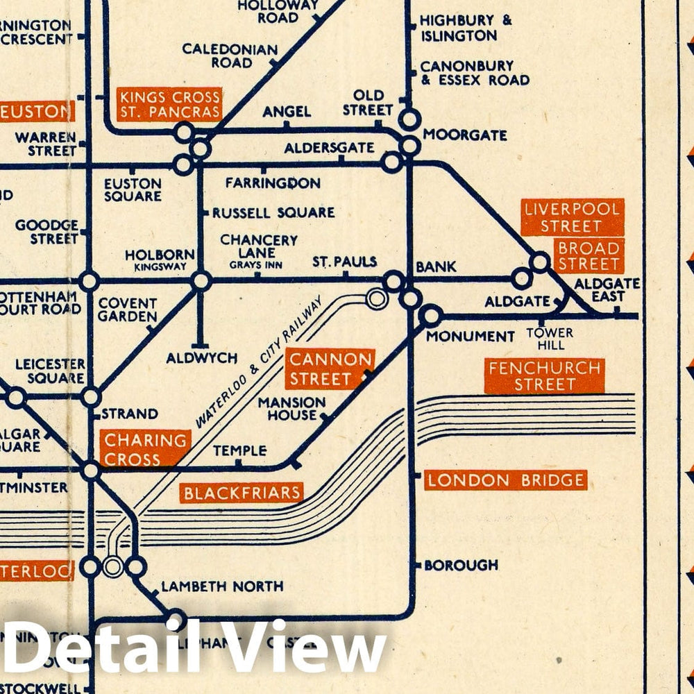 Historic Wall Map : Pocket Map, Connections with Main Termini. 1946 - Vintage Wall Art