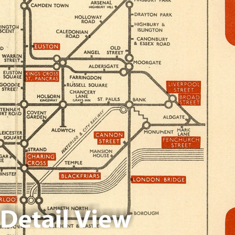 Historic Map : Pocket Map, Connections with Main Line Termini. 1945 - Vintage Wall Art