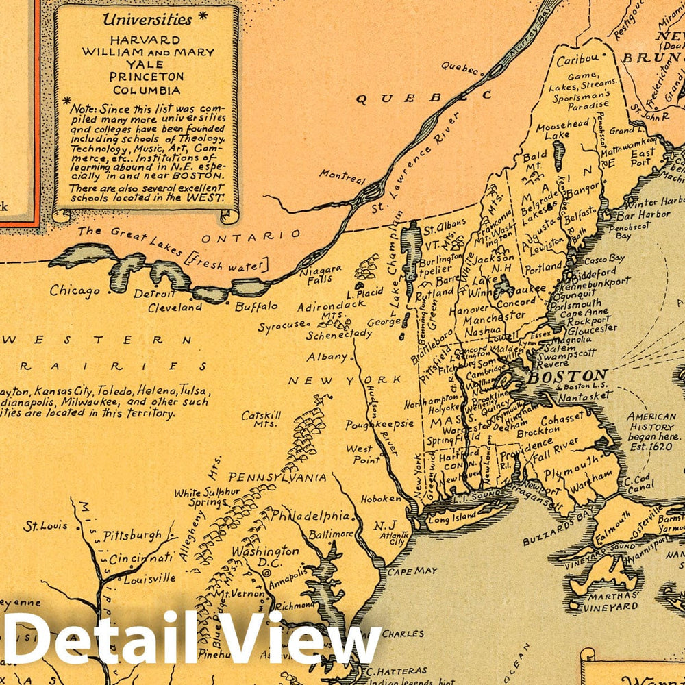 Historic Map : This map presents a Bostonian's idea of the United States of America, 1930 - Vintage Wall Art