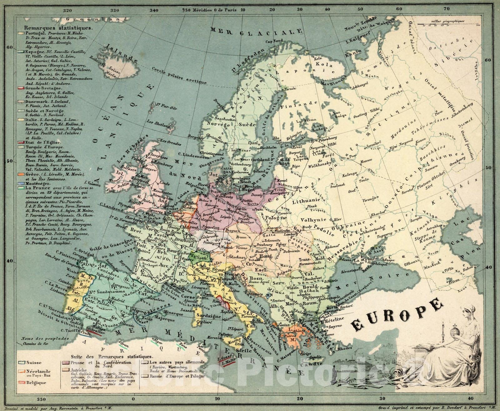 Historic Map : World Atlas Map, Europe 1865 v1