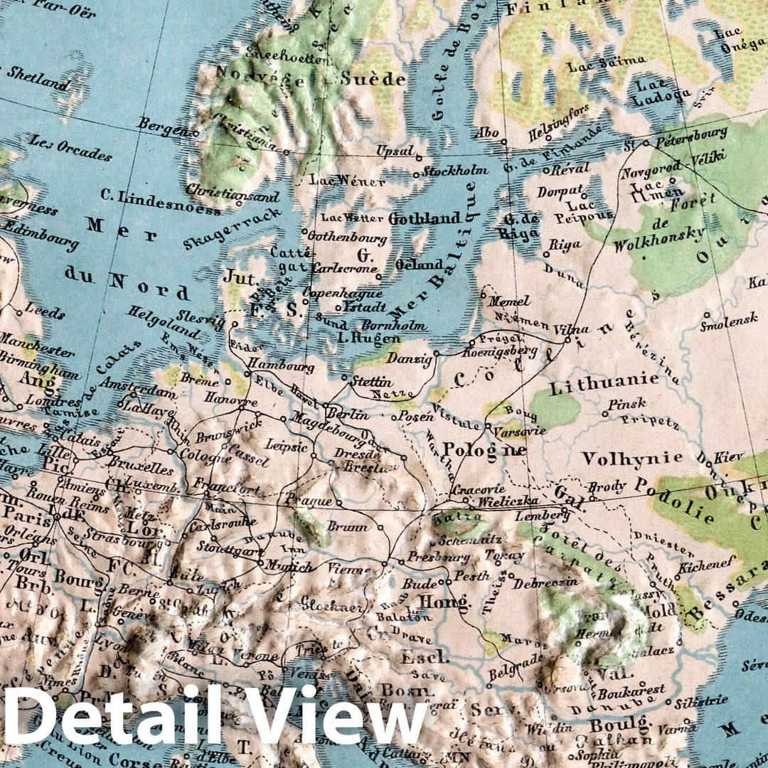 Historic Map : World Atlas Map, Europe 1865 v2