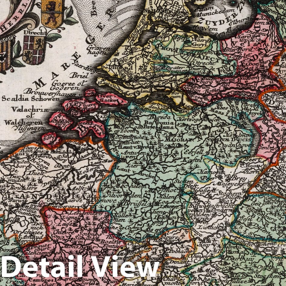 Historic Map : Netherlands,XVII. Provinciae Belgii sive Germaniae Inferioris prise. temporib. Burgundico S.R.I. 1744 , Vintage Wall Art