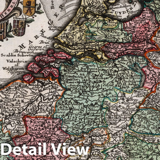 Historic Map : Netherlands,XVII. Provinciae Belgii sive Germaniae Inferioris prise. temporib. Burgundico S.R.I. 1744 , Vintage Wall Art