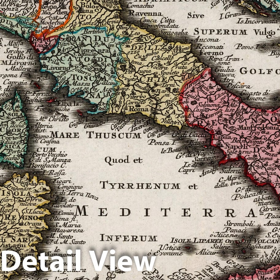 Historic Map : Italy,Nova Totius Italiae 1744 , Vintage Wall Art