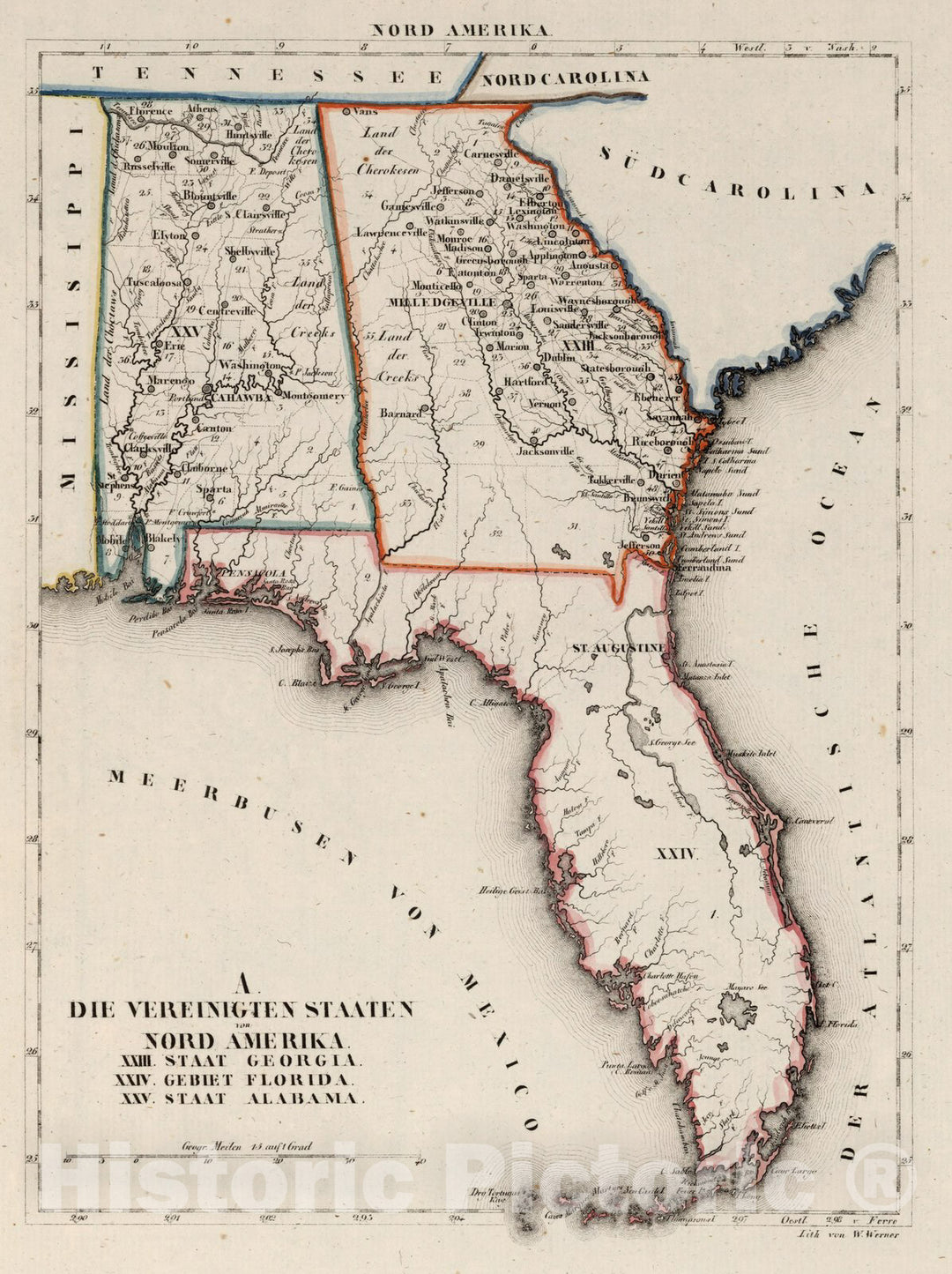 Historic Map : United States, A. Die Vereinigten Staaten von Nord Amerika 1830 v5 , Vintage Wall Art