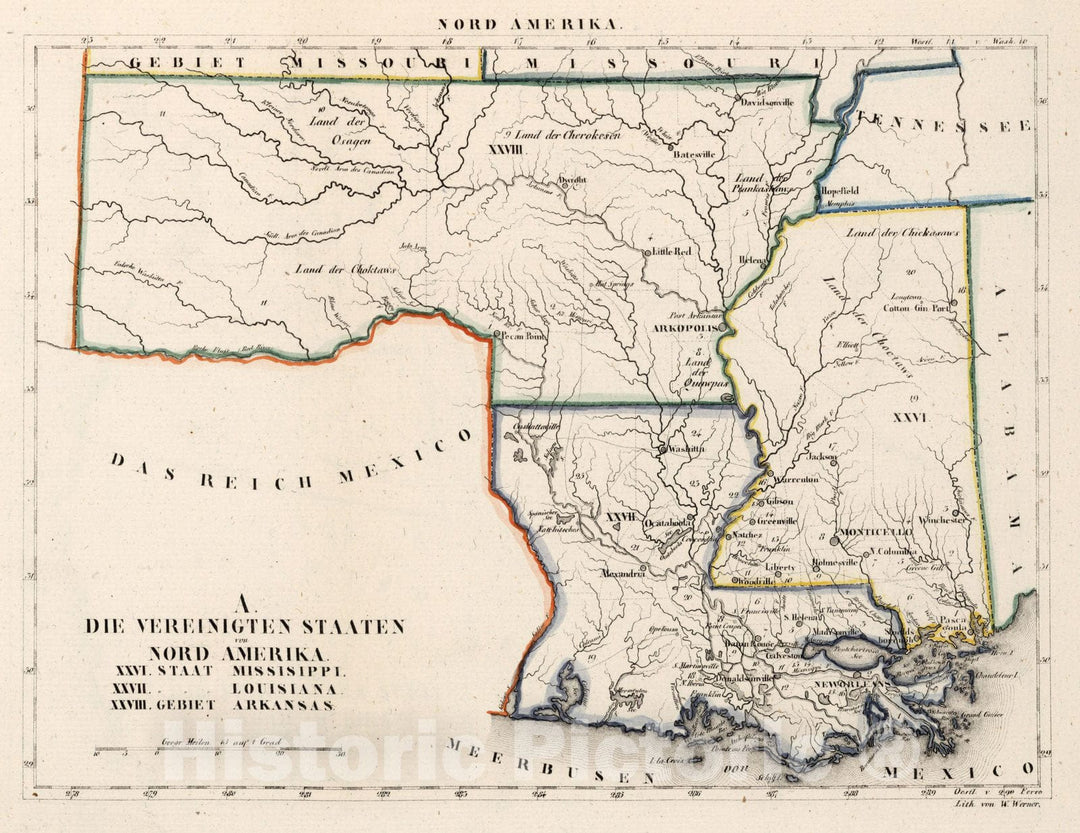 Historic Map : United States, A. Die Vereinigten Staaten von Nord Amerika 1830 v6 , Vintage Wall Art