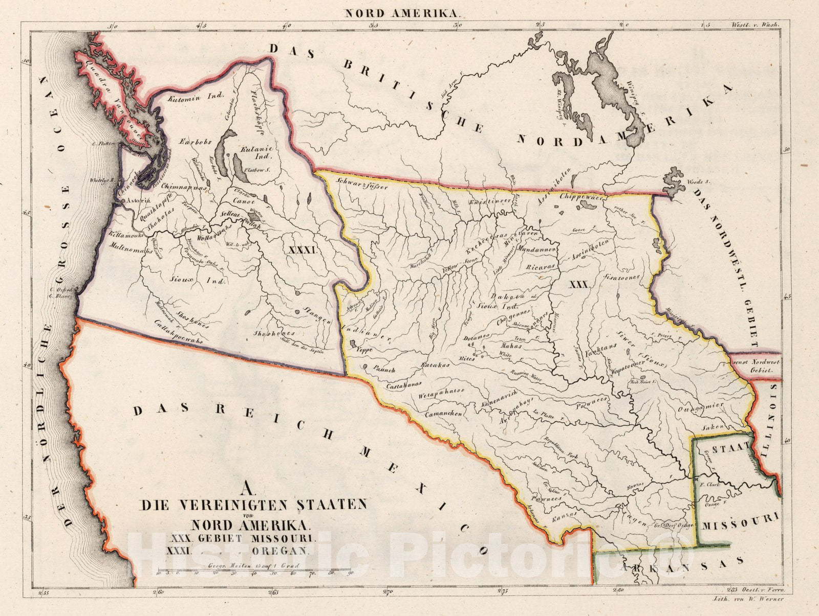 Historic Map : United States, A. Die Vereinigten Staaten von Nord Amerika 1830 v7 , Vintage Wall Art