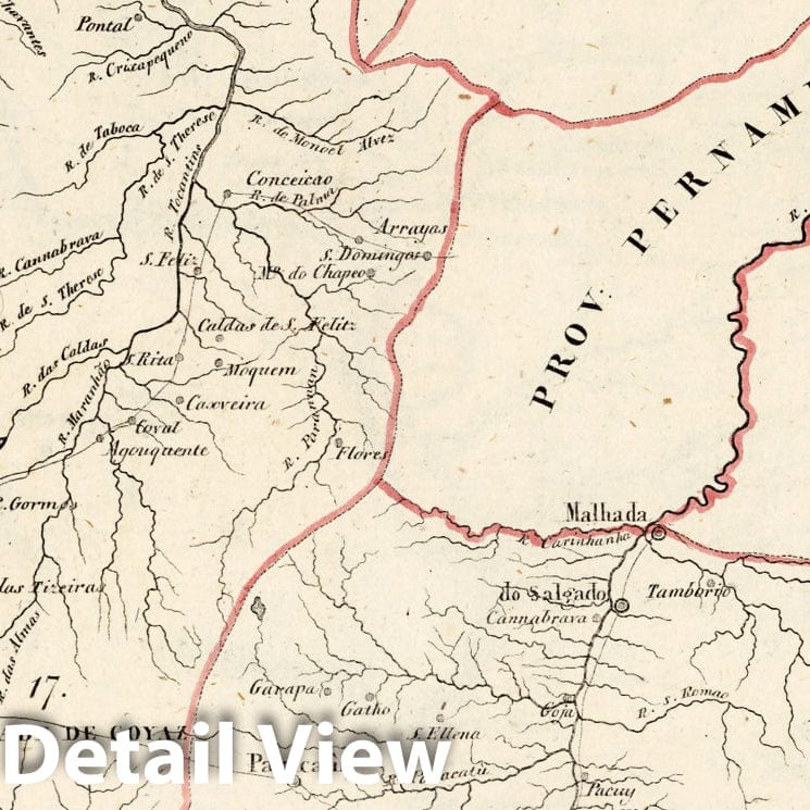 Historic Map : Brazil, , South America L. Das kaiserthum Brasilien. Provinz 11-2, 17-18 1830 , Vintage Wall Art