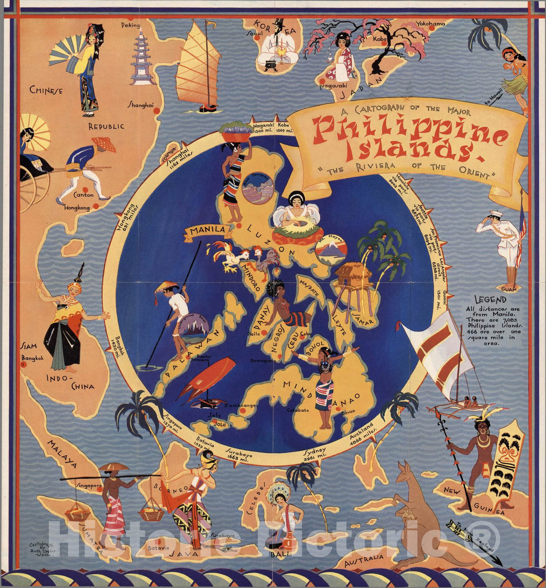 Historic Map - Pocket Map, A cartograph of the major Philippine Islands. Cartograph by Ruth Taylor White 1930 - Vintage Wall Art