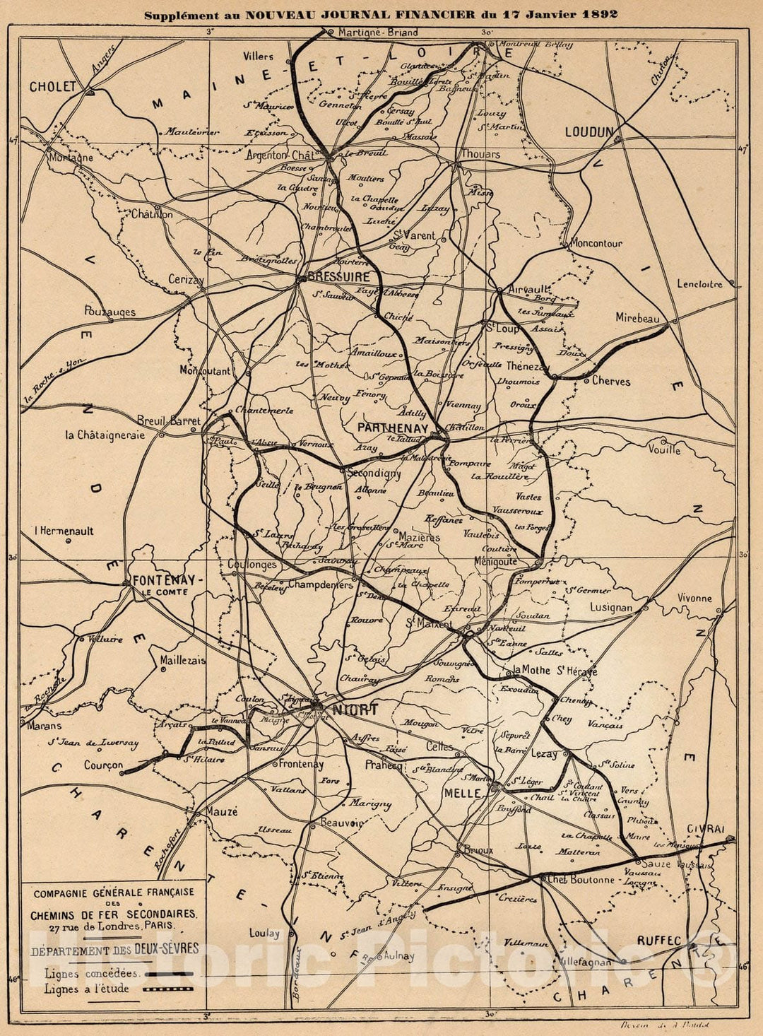 Historic Map : Carte General des Chemins de Fer Europeens Donnand toutes les Stations. Par A.T. Chartier. 1892 - Vintage Wall Art