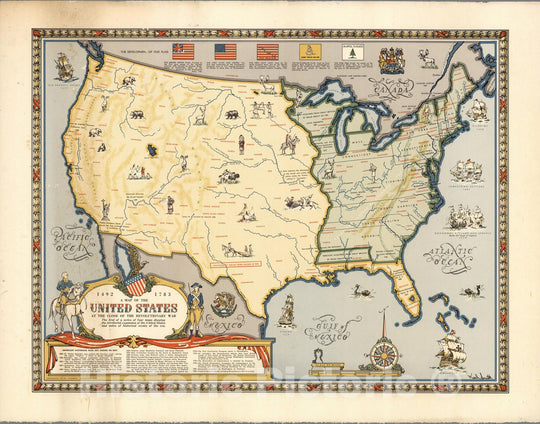 Historic Map : Map of the United States at the Close of the Revolutionary War, 1492-1783 - Vintage Wall Art