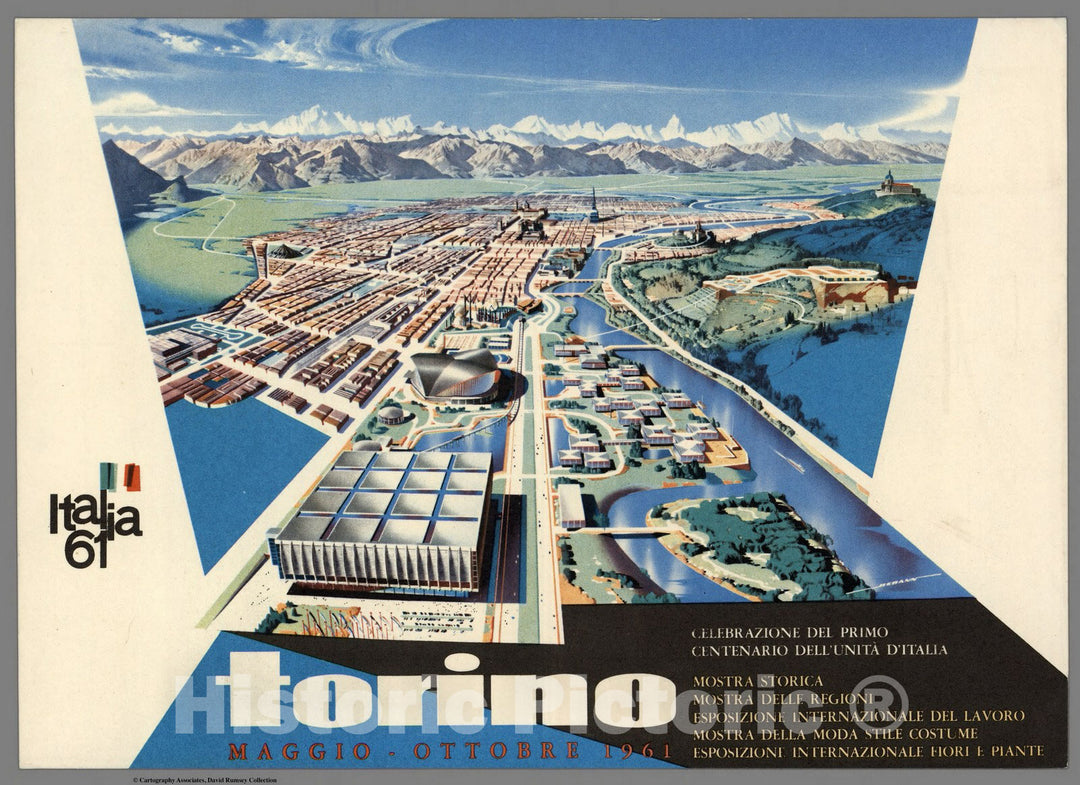 Historic Map : Torino (Italy), Torino. Italy. 1961. 1961 , Vintage Wall Art