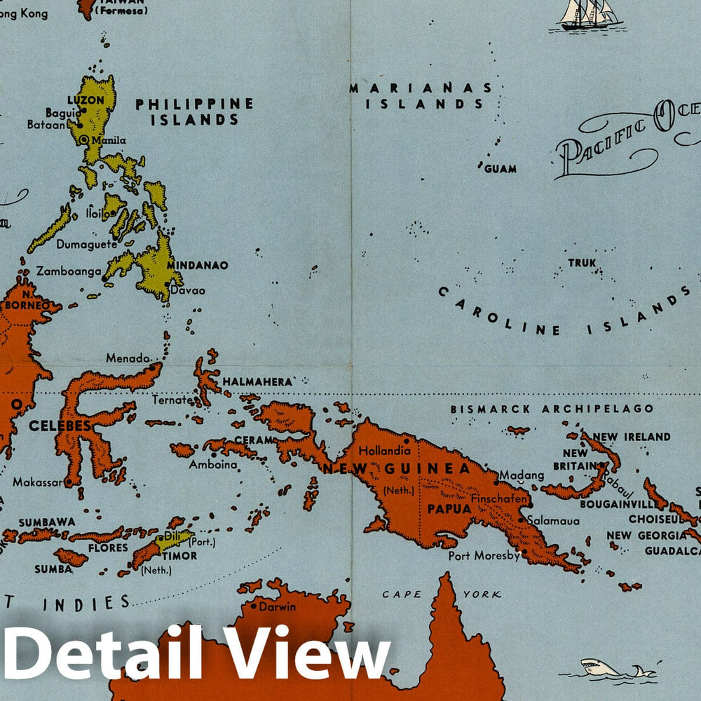 Historic Map : Southeast Asia and the Southwest Pacific. 1944 - Vintage Wall Art