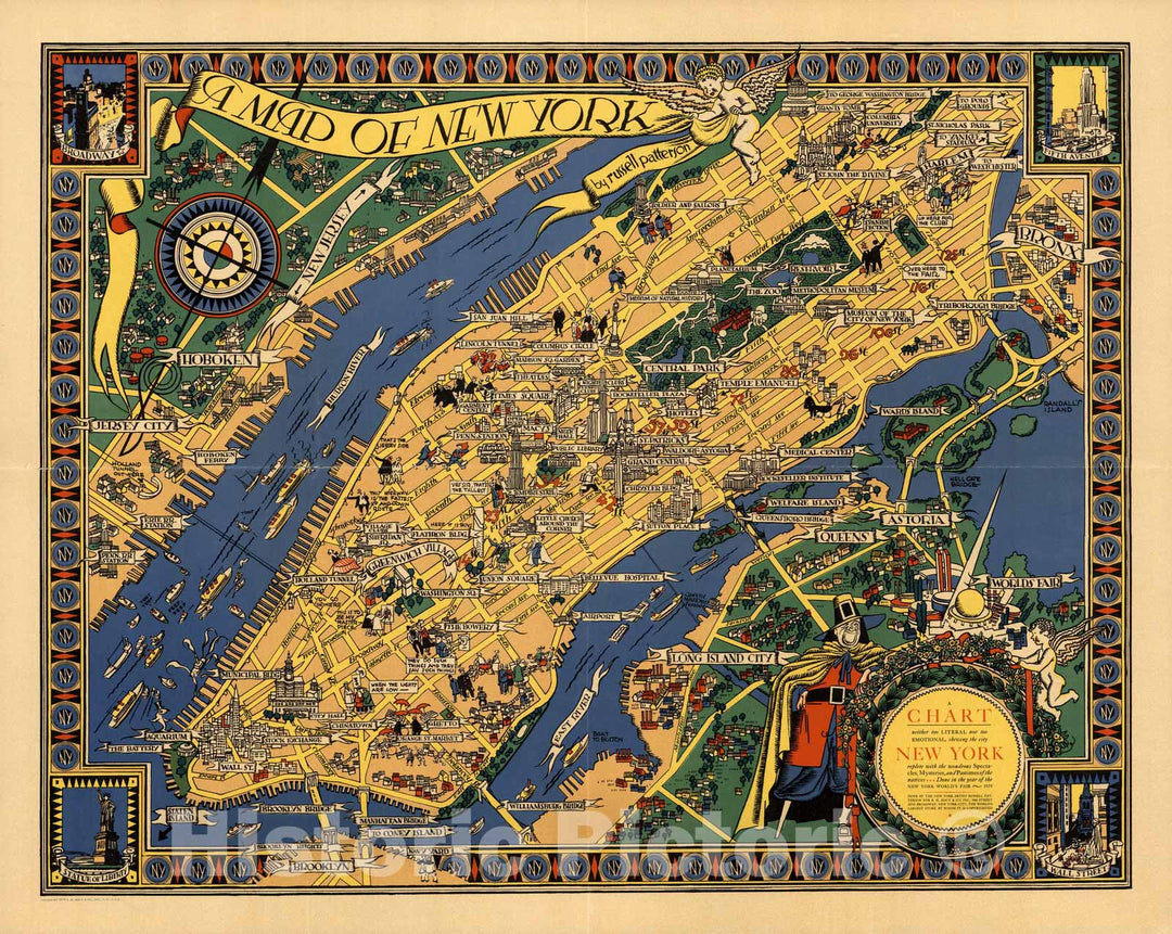 Historic Map : Map of New York City, 1939 - Vintage Wall Art