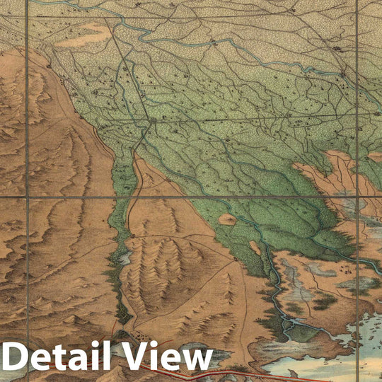 Historic Map : Egypt, Suez Canal (Egypt) Panorama del Basso-Egitto - Canale Artificiale di Suez 1869 , Vintage Wall Art