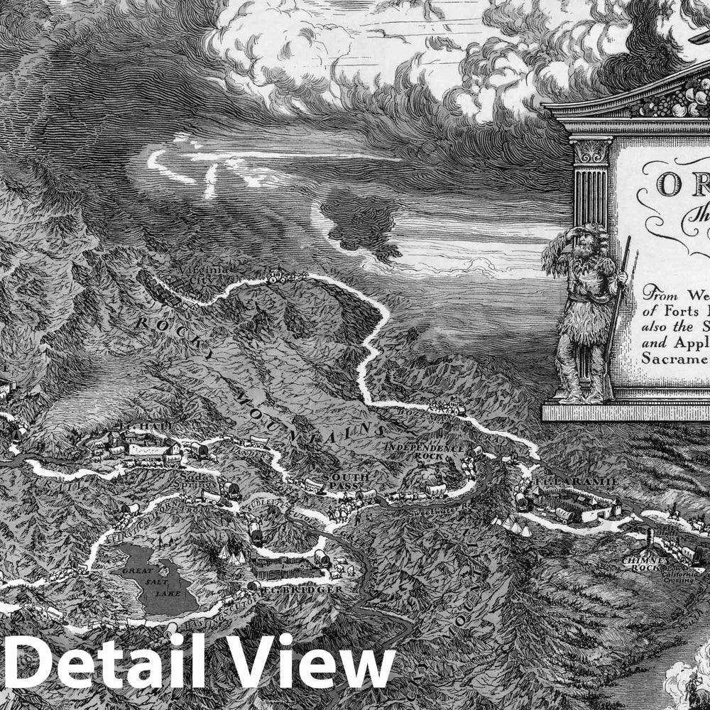 Historic Map : The Oregon Trail. 1932 v1 - Vintage Wall Art