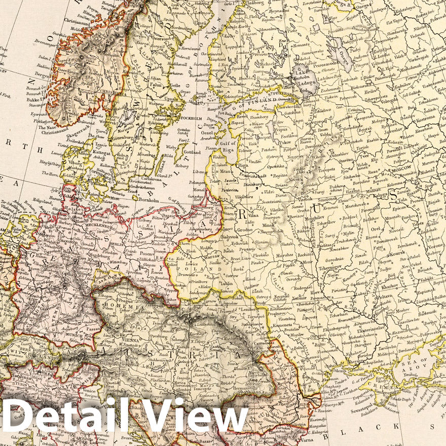 Historic Map : World Atlas Map, Europe. 1882 v2