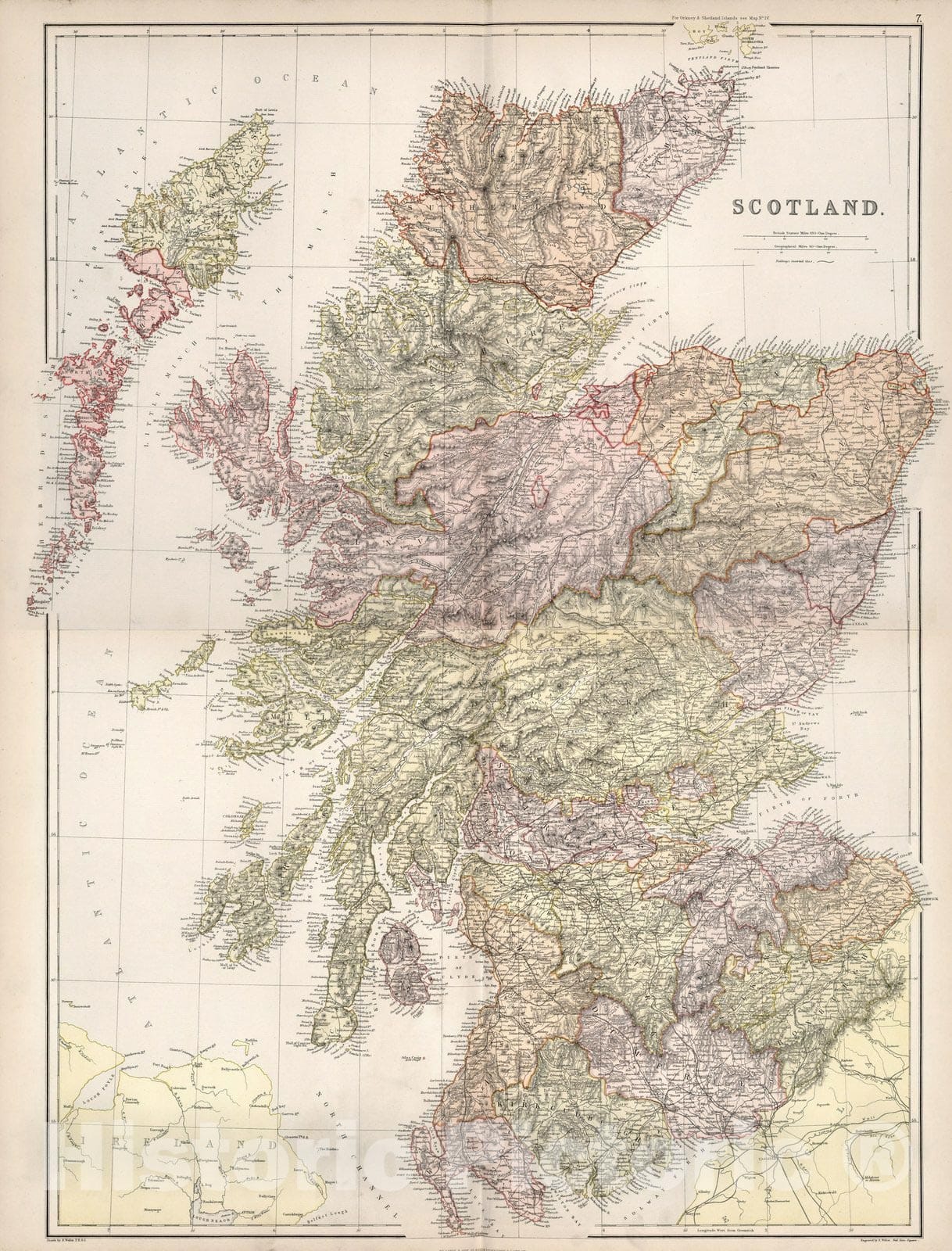 Historic Map : Composite Map: Scotland, 1882 - Vintage Wall Art