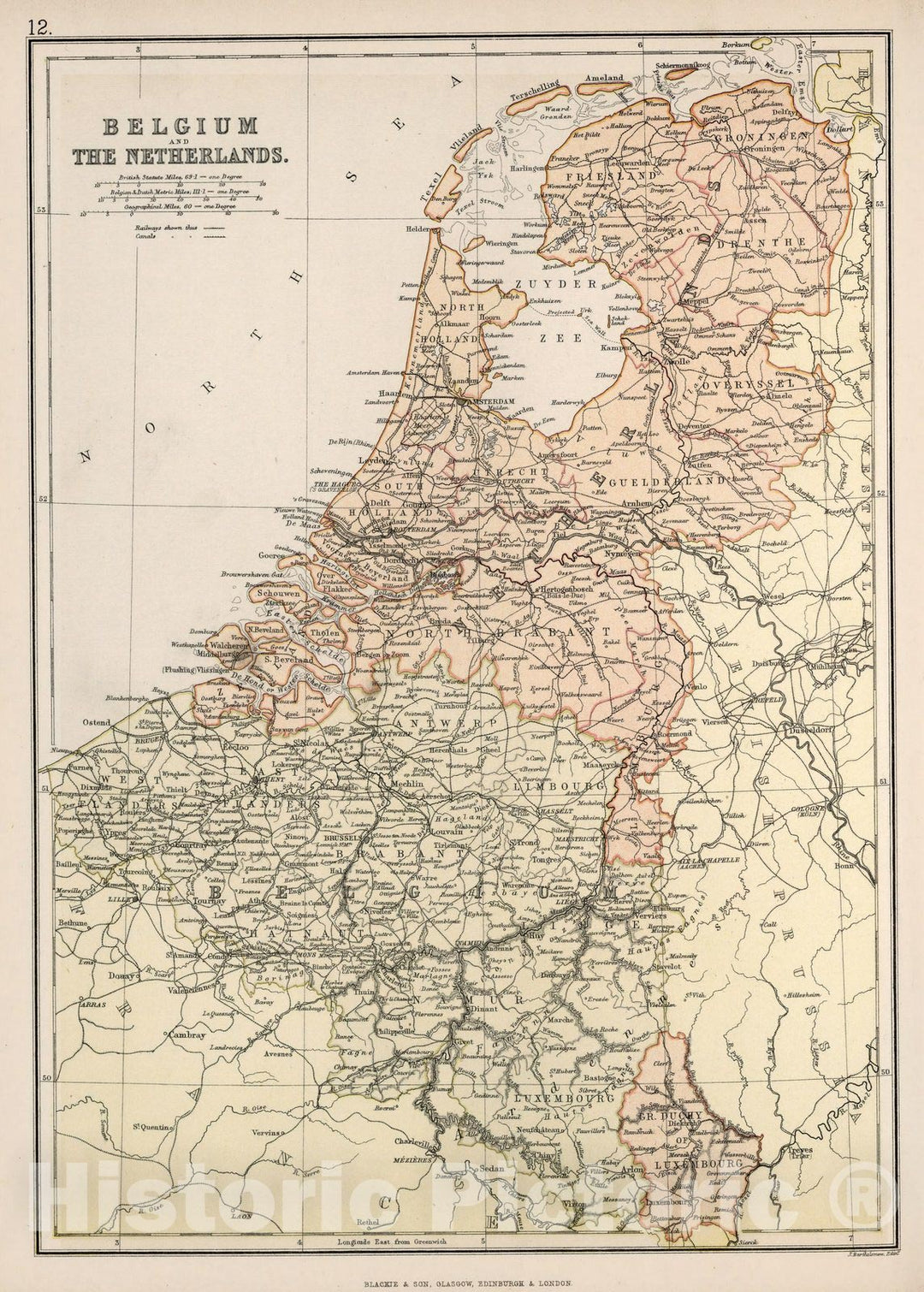 Historic Map : World Atlas Map, Belgium and The Netherlands. 1882 - Vintage Wall Art