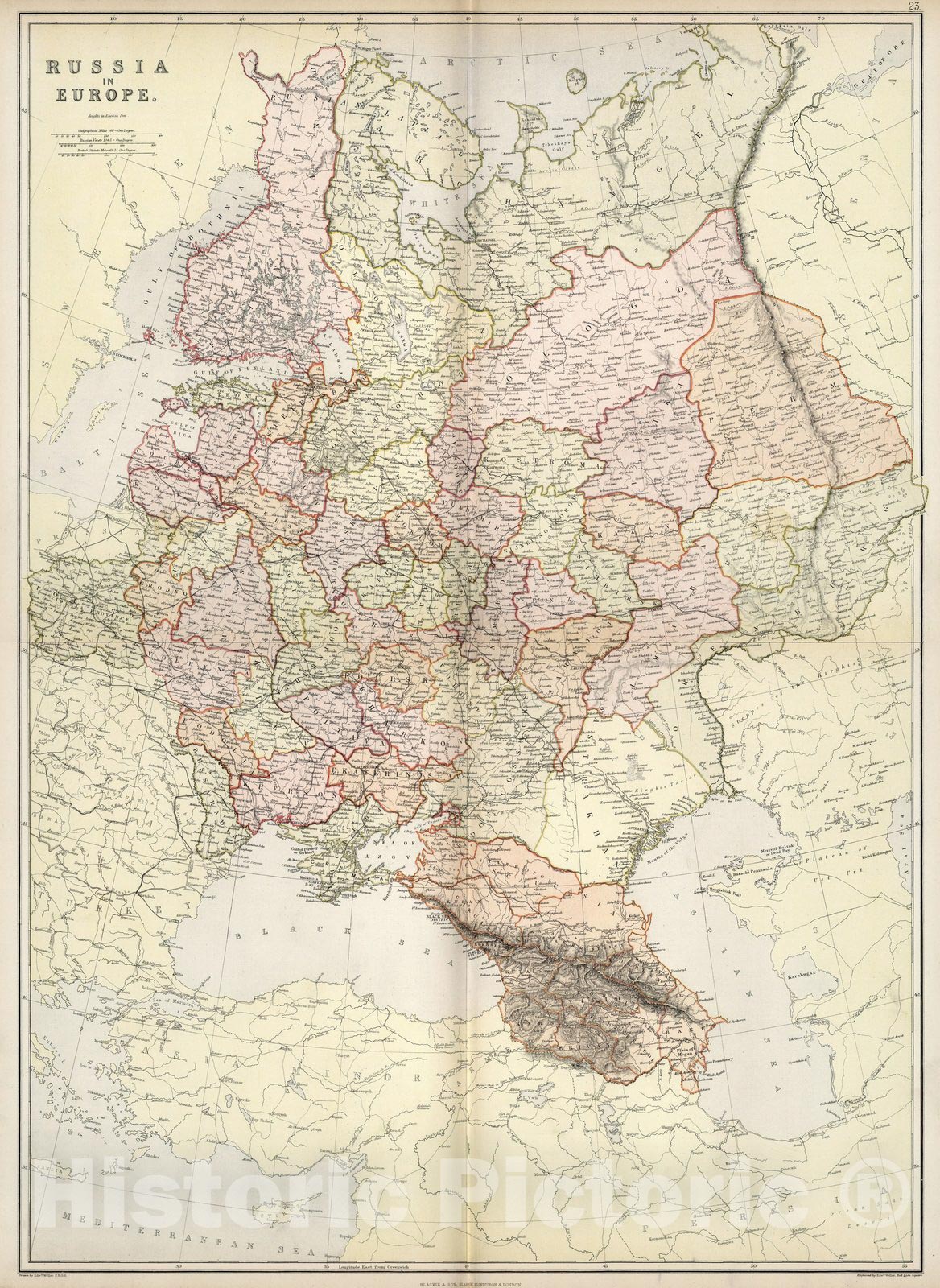 Historic Map : Composite Map: Russia in Europe, 1882 - Vintage Wall Art