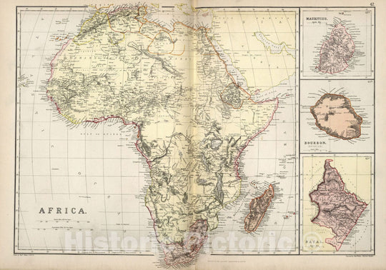 Historic Map : World Atlas Map, Africa. 1882 v2