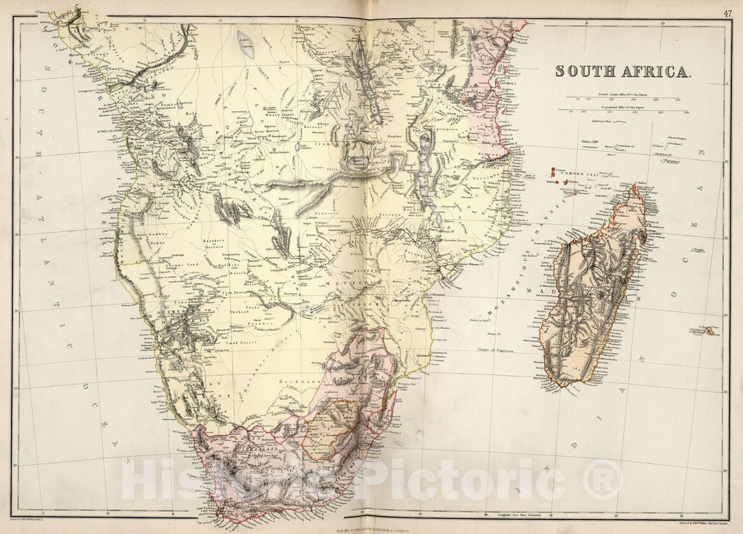 Historic Map : World Atlas Map, South Africa. 1882 - Vintage Wall Art