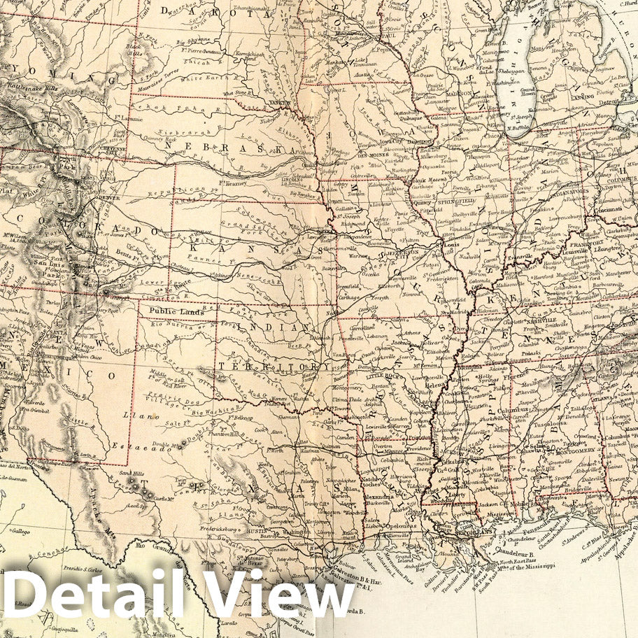 Historic Map : The United States, of North America (General Map), 1882 - Vintage Wall Art