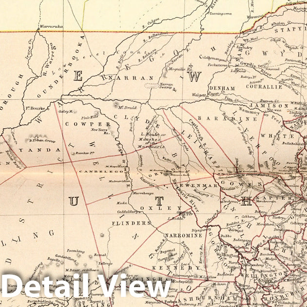 Historic Map : World Atlas Map, Queensland, New South Wales and Victoria. 1882 - Vintage Wall Art