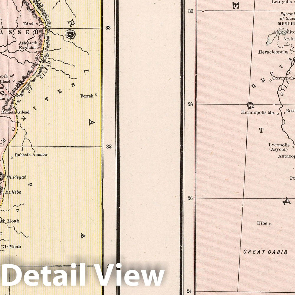 Historic Map : Map of Ancient Palestine and Egypt, 1901 - Vintage Wall Art