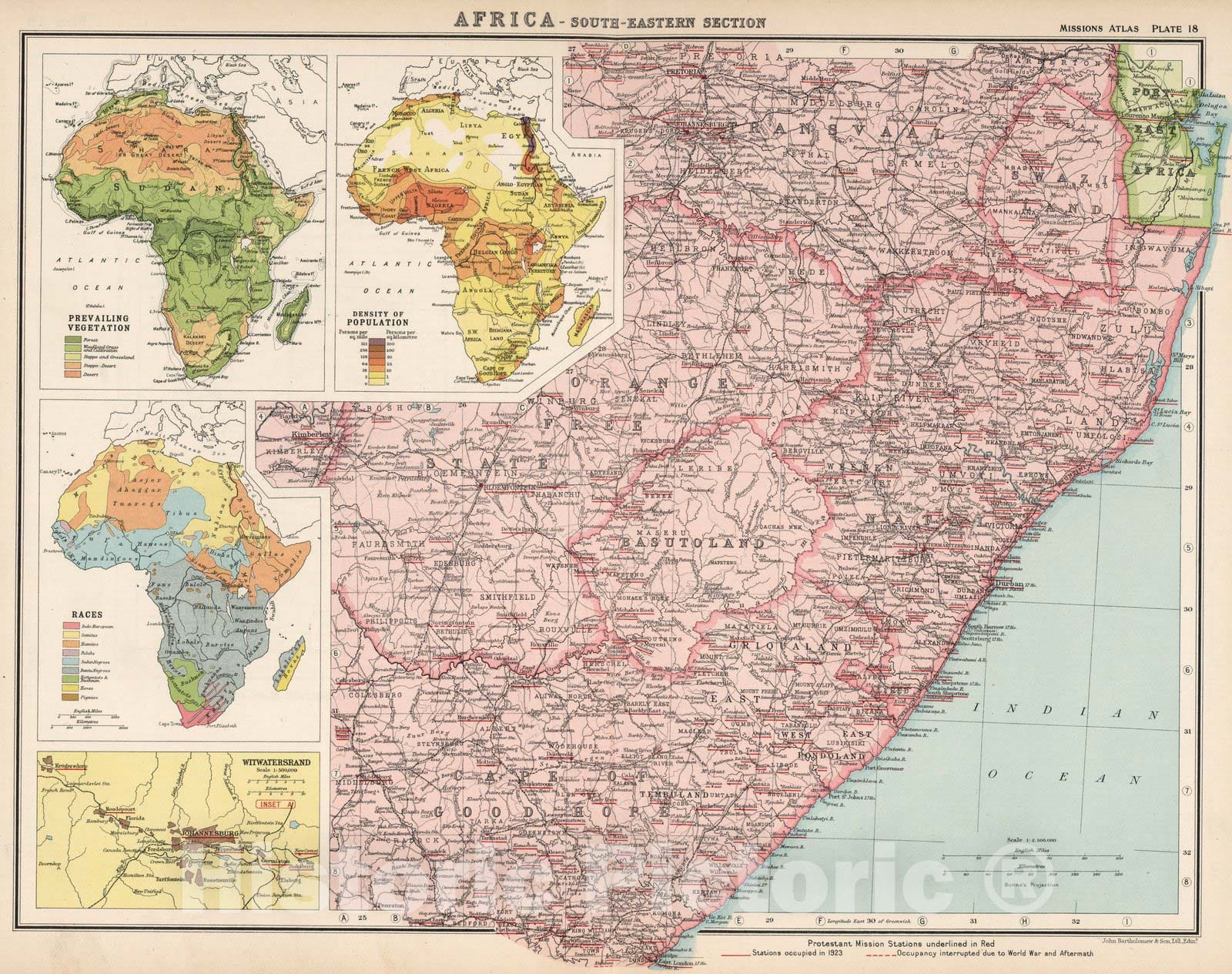 Historic Map : World Atlas Map, Composite: Africa 1925 - Vintage Wall Art