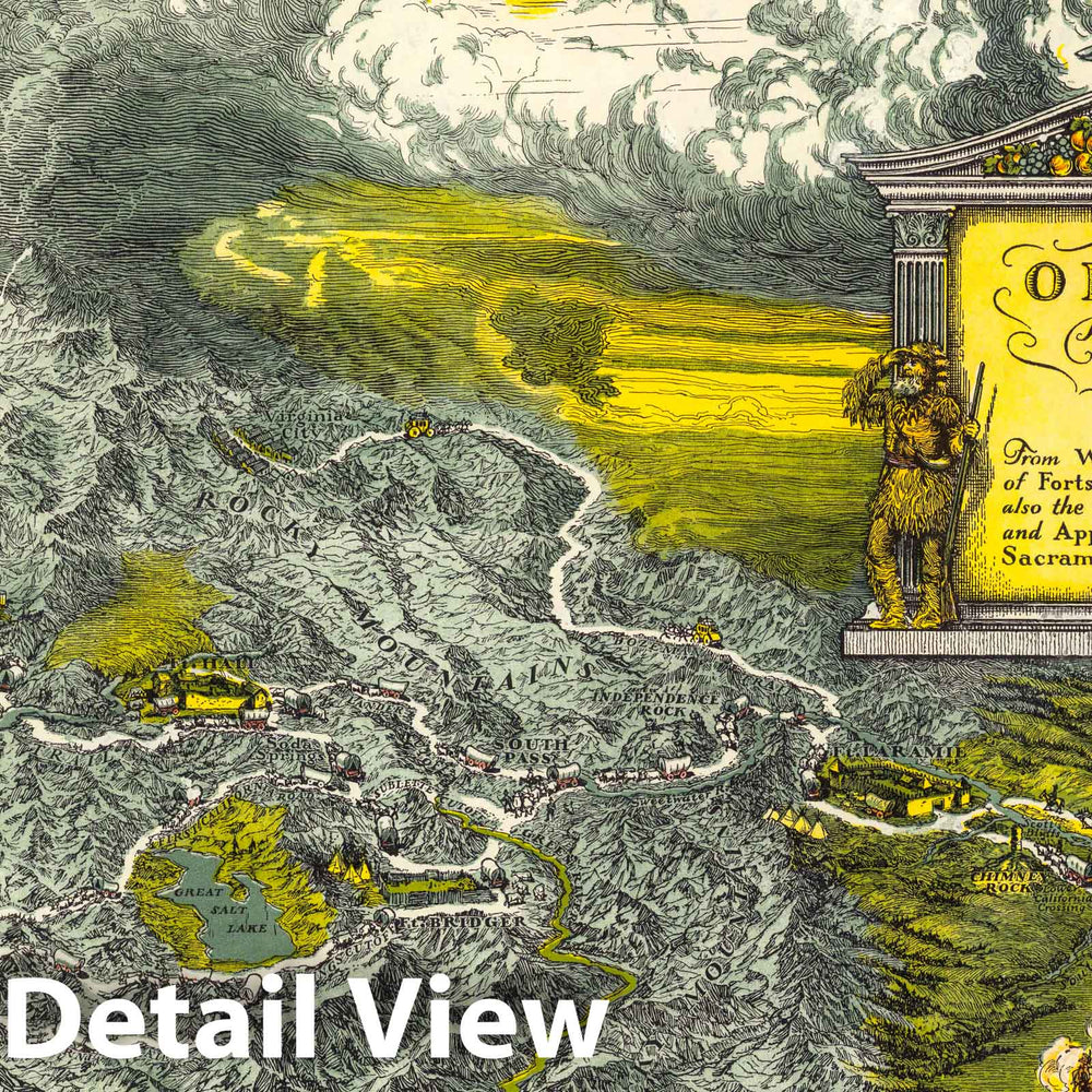 Historic Wall Map : The Oregon Trail. 1932 v2 - Vintage Wall Art