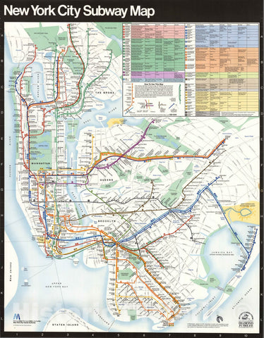 Historic Map : New York City Subway map. Metropolitan Transportation Authority, 1979, Vintage Wall Decor