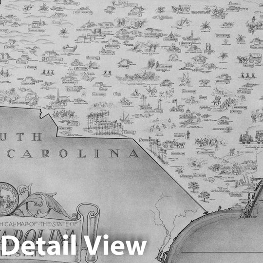 Historic Map : An historical and geographical map of the State of North Carolina, 1934 v1