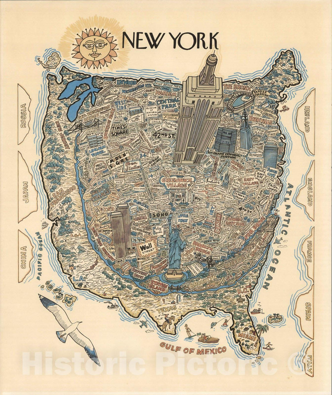 Historic Map : New York City 1970 - Vintage Wall Art