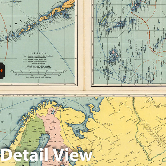 Historic Map : Aleutian Islands, Alaska. Europe, Mediterranean and North Africa. Southwest Pacific. 1942 v1 - Vintage Wall Art